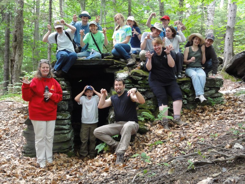 Hiking in the woods